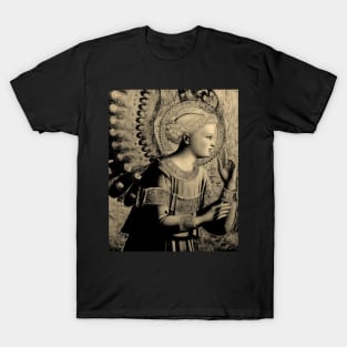 ANGEL SEPIA CHRISTMAS CARD CHURCH CHERUB VINTAGE DESIGN INK POSTER T-Shirt